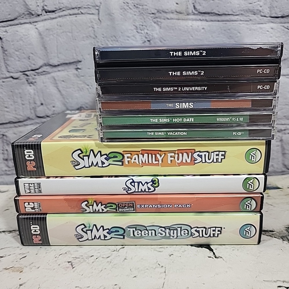The SIMs PC Video Games CD-ROM Software Lot Of 10‎ Vacation University Hot Date